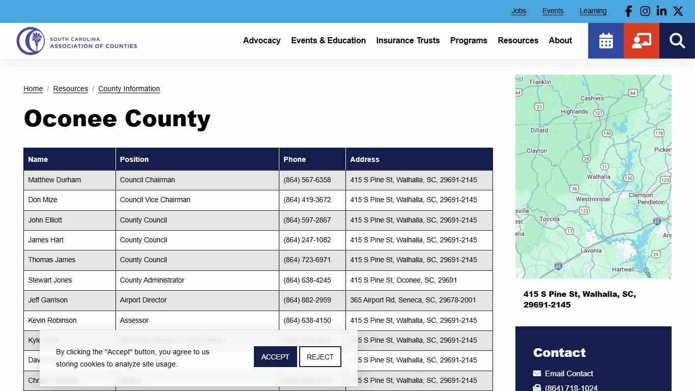 Oconee County | South Carolina Association of Counties